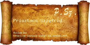 Prisztacs Szigfrid névjegykártya